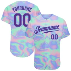 Custom 3D Pattern Design Abstract Trendy Holographic Vaporwave Style Authentic Baseball Jersey SS2026397